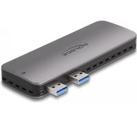 DeLOCK Boîtier USB 3.2 Gen 2 pour PlayStation®5 avec slot M.2 NVMe - sans outil, boîtier SSD, M.2, PCI Express, SATA, 10 Gbit/s, port USB, noir