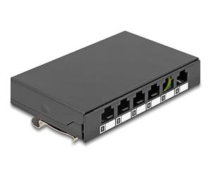 Delock Boîtier vide 6 ports pour modules RJ Keystone noir - Pour montage sur table