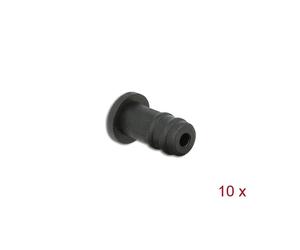 DeLOCK Bouchon Anti-Poussière 3.5 mm Stéréo Jack Femelle, TPE Noir, 3.7x8x3.7 mm, Lot de 10, Référence 60251. Compatible Smartphone.
