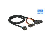 DeLOCK Câble 0.75m SFF-8643 vers U.2 SFF-8639 + SATA Mâle/Mâle Noir, Longueur 0.75 mètre - Référence 84821