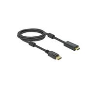 DeLOCK Câble Actif DisplayPort 1.2 vers HDMI 4K 60Hz, 2m, Contacts Or, HDCP 1.3, AWG 28, Diamètre 7.2mm, Connecteurs Mâles Droit