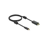 DeLOCK Câble Actif USB-C vers HDMI 4K 60Hz, 1m, Connecteurs Or, Compatible DP Alt Mode, HDCP 1.3, Chipset Parade PS176, AWG32, Noir