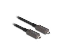DeLOCK Câble Active Optical USB-C 5m - Vidéo 4K 144Hz DisplayPort 1.4, Données USB 3.2 Gen 2 10Gbps, Power Delivery 60W, Diamètre 6.5mm