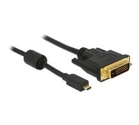 Delock - Câble adaptateur - liaison double - DVI-D mâle pour 19 pin micro HDMI Type D mâle - 2 m - noir