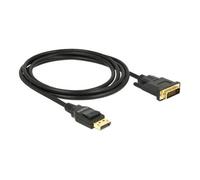 DeLOCK Câble DisplayPort vers DVI-D 85313 - 2 m, mâle/mâle, 1920×1080, contacts dorés, noir