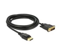 DeLock Câble adaptateur DisplayPort (M) vers DVI‑D (M) – 1.2a, liaison simple, 3 m noir