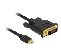 Delock - Câble adaptateur - liaison simple - Mini DisplayPort (M) pour DVI-D (M) - DisplayPort 1.1 - 50 cm - passif, vis moletées - noir