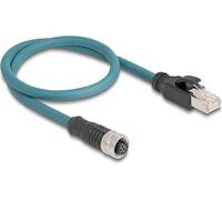 DELOCK Câble adaptateur M12 codage A 8 broches BU vers RJ45,ST 50 cm