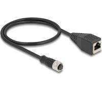 DELOCK Câble adaptateur M12 codage D 4 broches Bu vers RJ45,Bu 50 cm