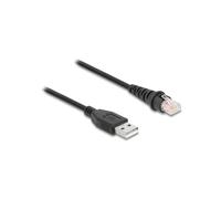 DeLOCK Câble Adaptateur USB 2.0 Type-A vers RJ45/RJ50 Mâle Noir 1.5m pour Scanner Code-Barres - PVC, Connecteurs Droit