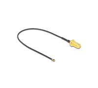 DeLOCK Câble Antenne 12662 : SMA Femelle Cloison vers I-PEX MHF 4L LK Mâle, Longueur 20cm, Impédance 50 Ohm, Câble 1.37, Filet 10mm