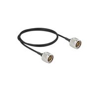 DeLOCK Câble Antenne N Mâle vers N Mâle 1m LMR/CFD100 Low Loss, Diamètre Externe Isolation 2.79mm, Connecteurs Droits, Noir, Unité