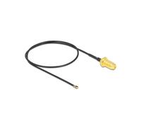 DeLOCK Câble Antenne SMA Femelle Cloison vers I-PEX MHF 4L LK Mâle 1.37, 35cm, 50 Ohm, Pas de Vis 10mm