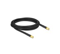 DeLOCK Câble Antenne SMA Mâle vers SMA Mâle 2m LMR300 Low Loss 50 Ohm, Connecteurs plaqués Or, Noir, Diamètre 7.5mm