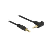DeLOCK Câble Audio 3.5mm M/M 2m Noir - Connecteurs Plaqué Or, AWG24 - Connecteur 1 & 2 : 3.5mm Mâle - Référence 83756