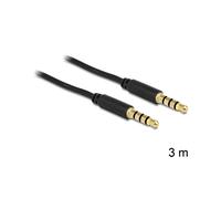 DeLOCK Câble Audio 3.5mm Mâle - 3.5mm Mâle 3m, Contacts Or, Noir, Référence 83437. Connecteurs plaqués or pour transmission optimale.