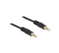 DeLOCK Câble Audio 3.5mm Mâle-Mâle 2m Noir - Connecteurs plaqués Or - AWG 24 - Conditionnement Sachet Polyéthylène - Réf. 83746