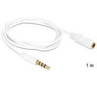Delock - Câble audio - mini-phone stereo 3.5 mm mâle pour mini-phone stereo 3.5 mm femelle - 1 m - blanc