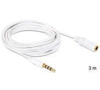 Delock - Câble audio - mini-phone stereo 3.5 mm mâle pour mini-phone stereo 3.5 mm femelle - 3 m - blanc