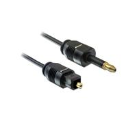 DeLOCK Câble Audio Optique Toslink vers Mini-TOSLINK 2m, Connecteurs Mâle Plaqué Or, Noir, Conformité Code SH 85189000