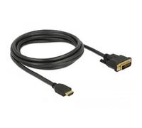 DeLock Câble de raccordement 85654 – HDMI-A mâle vers DVI-D 24+1 mâle, 2 m noir, blindage triple