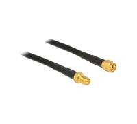DeLOCK Câble Coaxial 3m CFD200 RP-SMA vers RP-SMA Noir, 50 Ohm, Conditionnement Sachet Polyéthylène, Connecteurs Droit