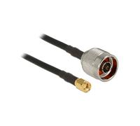 DeLOCK Câble Coaxial RG-58 10m, Connecteurs N plug vers SMA plug, 50 Ohm, 2.4 GHz, Noir, Atténuation 0.98 dB, Impédance 50 Ohm