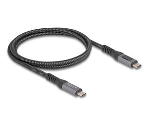 DeLOCK Câble coaxial USB 40 Gbps de données et de chargement rapide, 1 m, 8K 60 Hz, USB PD 3.1 Portée de puissance augmentée 240 W