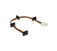 DeLOCK Câble d'alimentation 0.4m Molex 4-pin vers 4x SATA 15-pin, AWG18, Connecteurs Mâle/Femelle, Conditionnement sachet polyéthylène, 60142