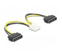 Delock Câble d'alimentation 2 x SATA 15 Broches mâle vers 8 Broches EPS mâle 15 cm