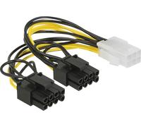 DELOCK Câble d'alimentation 6Pin PCIe -> 2x 8Pin PCIe Bu/St 15cm
