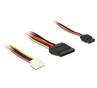 DeLock Câble d'alimentation Floppy 4 Broches vers SATA 15 Broches 5 V + 12 V + Prise Femelle 6 Broches 5 V 24 cm