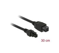 DeLOCK Câble d'alimentation interne 85377 Micro-Fit 3.0, 4-Pin mâle vers Micro-Fit 3.0, 4-Pin femelle, Longueur 0.3m, Noir