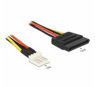 Câble de raccordement Delock alimentation [1x Alimentation SATA mâle 15 pôles - 1x Floppy mâle 4 pôles] 0.24 m noir, rouge, jaune