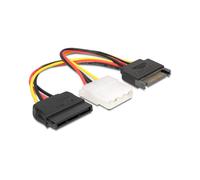 DeLOCK Câble d'alimentation SATA 15-Pin Mâle vers Molex + SATA, Longueur 0.165m, Multicolore, Réf. 65235