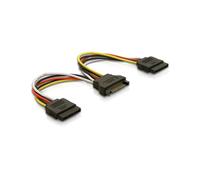 DeLOCK Câble d'Alimentation SATA 60105 : 15pin vers 2x SATA HDD, droit, 0.15m - Multicolore, Code SH 84733080