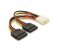DeLOCK Câble d'alimentation SATA HDD 2x vers 4pin mâle 0,112m - Connecteurs : 2x SATA HDD vers 4pin mâle - Longueur : 0,112 mètre - Référence DeLOCK 60102