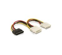 DeLOCK Câble d'alimentation SATA vers 2x Molex 4-Pin (15cm) - Connecteur SATA 15 broches vers 2 connecteurs Molex 4-Pin - Réf: 60103