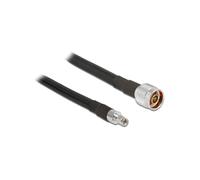 DeLOCK Câble d'antenne 13028 : N mâle vers RP-SMA mâle, 10m, Coaxial CFD400 LLC400 faible perte, Connecteur N étanche, Noir