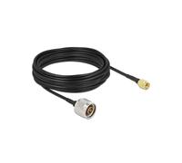 DeLOCK Câble d'Antenne 90468, N Mâle vers SMA Mâle, LMR/CFD100, 10m, Low Loss, 50 Ohm, Noir