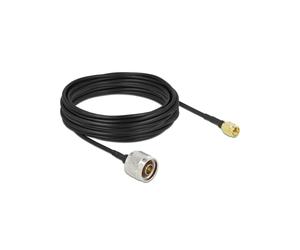 DeLOCK Câble d'Antenne 90468, N Mâle vers SMA Mâle, LMR/CFD100, 10m, Low Loss, 50 Ohm, Noir