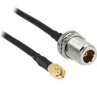 Delock Câble d'antenne RP-SMA mâle > N femelle à encastrer 1,5 m (88845)