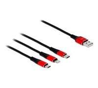 DeLock Câble de chargement 3-en-1 Lightning/Micro USB/USB Type-C 30 cm