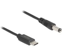 Delock Câble de charge USB USB-C® mâle, Connecteur DC 5,5 mm 1.00 m noir avec USB 85397