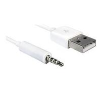 Delock - Câble de chargement / de données - USB mâle pour mini-phone stereo 3.5 mm mâle - 1 m - blanc - pour Apple iPod shuffle (1G, 2G) G