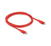 Delock Câble de données et de charge USB Type-C? vers Lightning? Rouge 1 m MFi