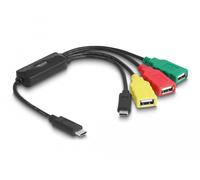 DeLock Hub USB 4 ports USB 2.0 – USB Type-C vers 3 ports USB-A