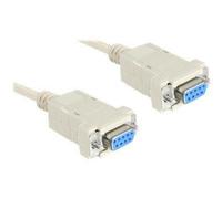 Delock - Câble de modem nul - DB-9 (F) pour DB-9 (F) - 3 m - gris