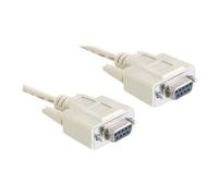 Delock - Câble de modem nul - DB-9 (F) pour DB-9 (F) - 5 m - vis moletées - gris