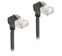 DeLOCK Câble de raccordement RJ-45 Cat.6a S/FTP, Slim coudé à 90°